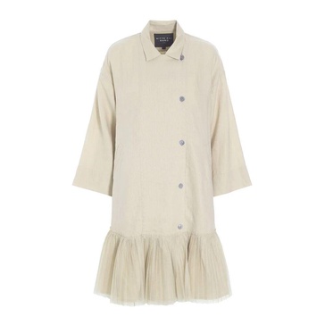 Oversized Linen Dress with Ruffle