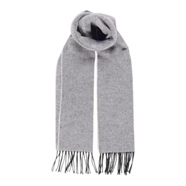 Grey Patterned Wool Scarf