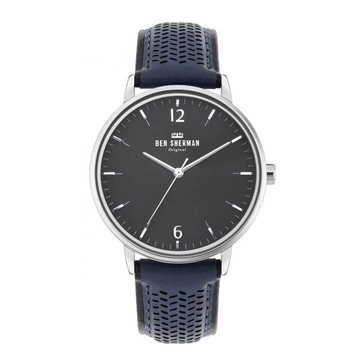 Leather Strap Quartz Watch, Stainless Steel