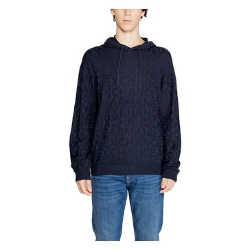 Blue Hooded Knitwear Men Fall/Winter