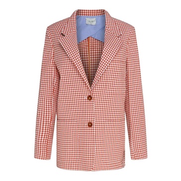 Checkered Brick Red Blazer