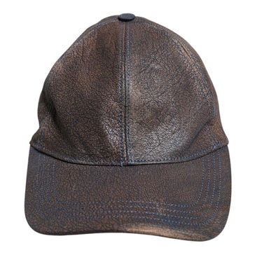 Brown Leather Baseball Cap