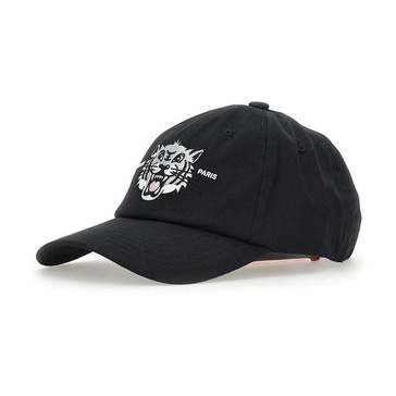 Black Cotton Baseball Cap with Logo