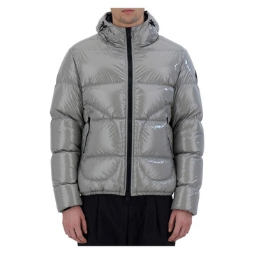 Light Grey Lacquered Puffer Coat