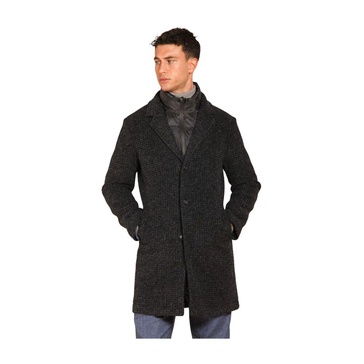 Wool-Effect Coat with Galles Pattern