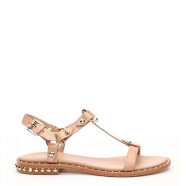 Crocodile Print Leather T-Strap Sandal