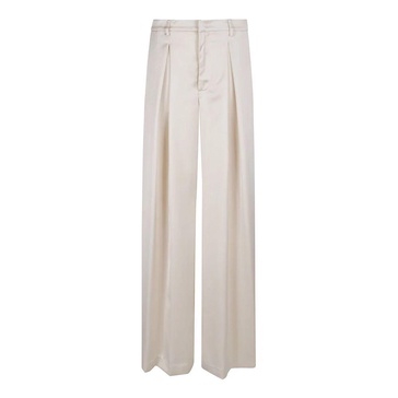 White Elegant Trousers with Hidden Closure