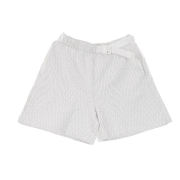 Geometric Knit Shorts High Rise White/Black