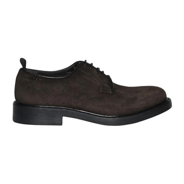 Suede derby lace-up shoes