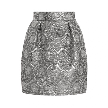 Brocade Midi Skirt with Pockets
