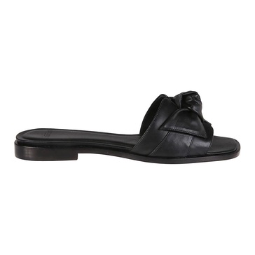 Black Square Flat Sandals