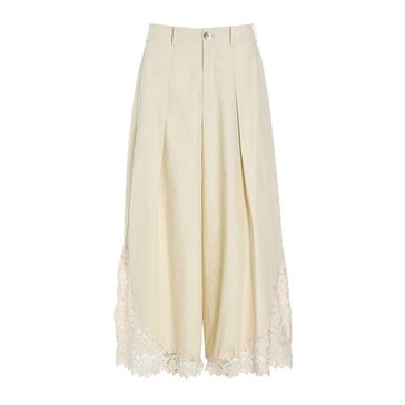 Elegant Paper Poplin Ivory Trousers