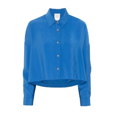 Blue Buttoned Drop Shoulder Shirt
