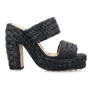 Raffia Heeled Mules