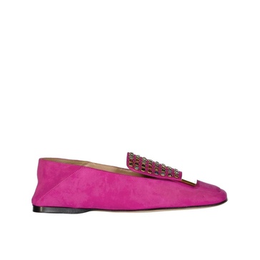 Leather Loafers with Crystal Detail