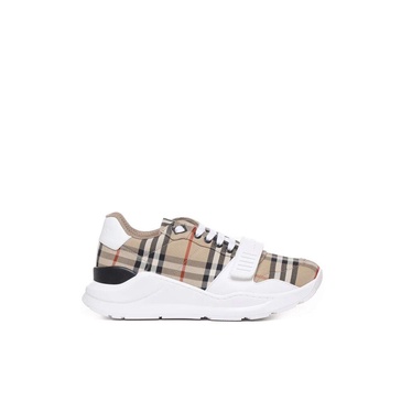 Beige Sneakers with Vintage Check Pattern