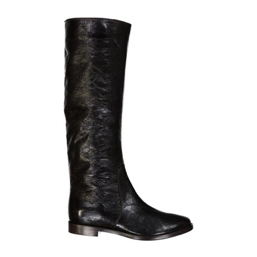 Black Leather Ankle Boots for Women