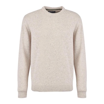 Beige Shetland Wool Crewneck Sweater