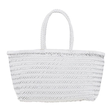 White Leather Shopper Bag