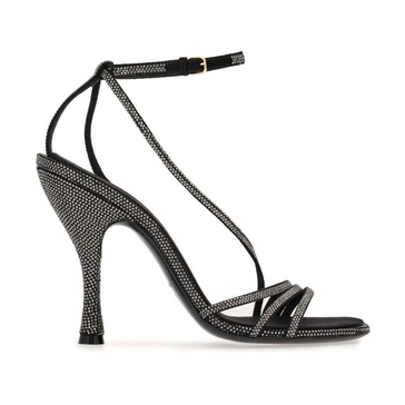 Black Crystal Embellished Sandals