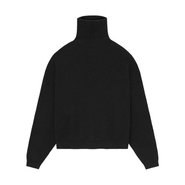 Black Waffle Turtleneck Sweater