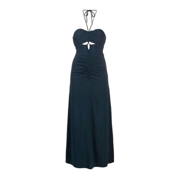 Gray Cut-Out Maxi Dress