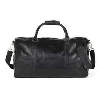 Black Leather Weekend Bag