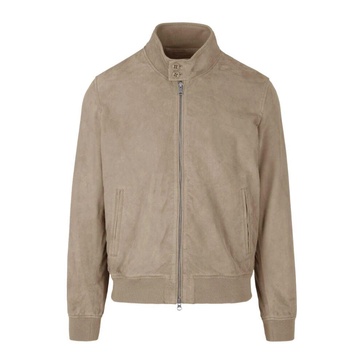 Friz Suede Leather Bomber Jacket