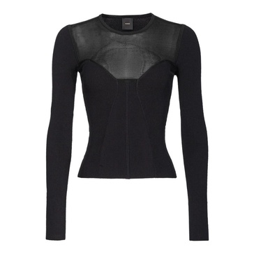 Bustier-style sweater with sheer details