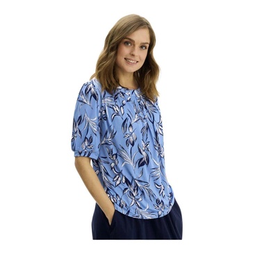 Blue Grazia Blouse with 1/2 Sleeves