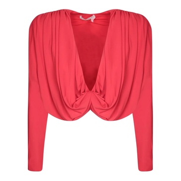 Red Wrap Blouse