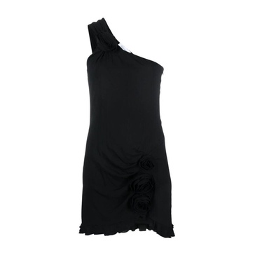 Floral Appliqué Asymmetric Minidress