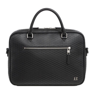 Logo Pattern Briefcase with Adjustable Strap