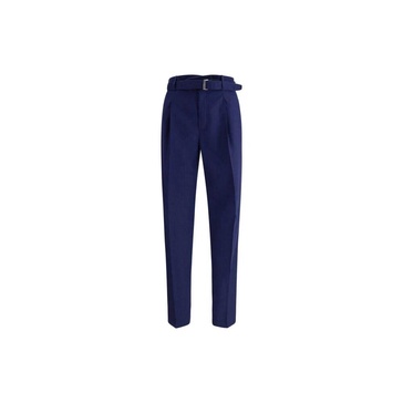 Pleated Trousers with Adjustable Belt