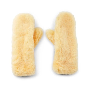 Shearling Leather Logo Gloves