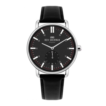 Black Leather Quartz Watch