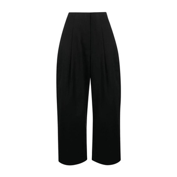 Black High-Waisted Wide-Leg Trousers