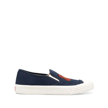 Blue and White Slip-On Sneakers