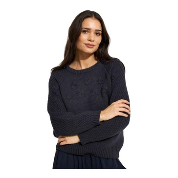 Camomile Knit Blouse Navy
