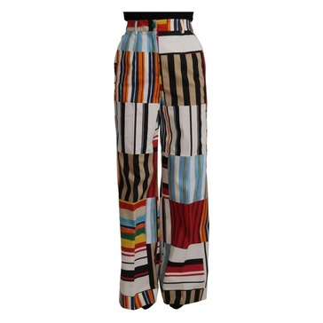 Striped High Waist Cotton Pants