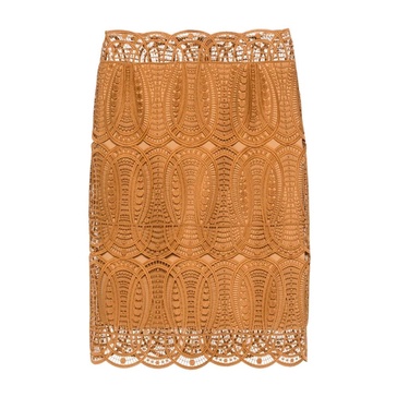 Midi Lace Skirt Brown Caramel