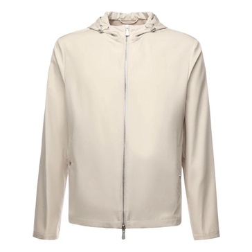 Silk Zip Front Sand Jacket