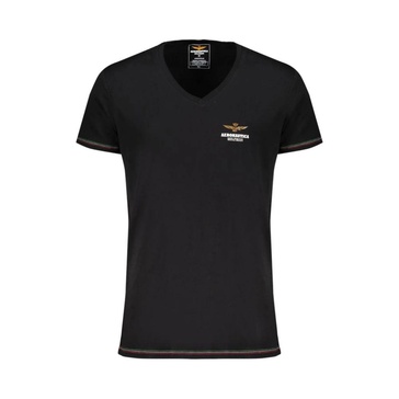 Black Cotton Outer T-Shirt with Print