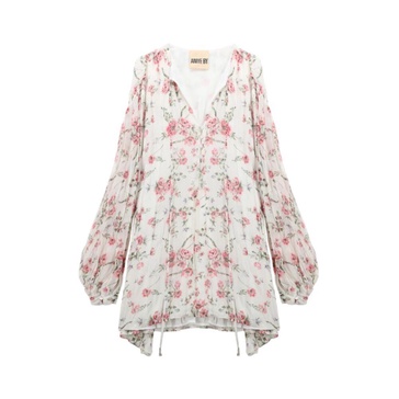 Printed Georgette Balloon Sleeve Dress