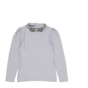 Gray Wool Balloon Sleeve Sweater