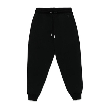 Black Drawstring Trousers Ribbed Ankle