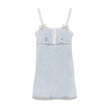 Blue Cotton Dress Elegant Versatile