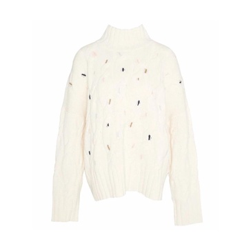 White Knitted Oversized Jumper