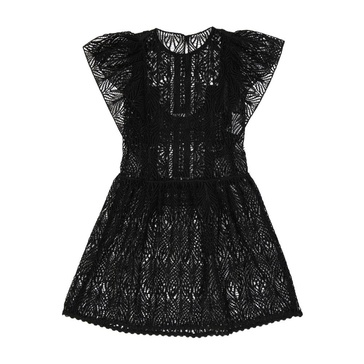 Black Lace-Up Mini Dress AW24