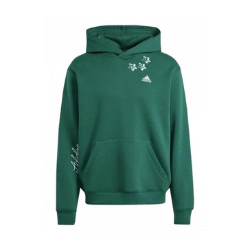 Scribble Fleece Hoodie Green